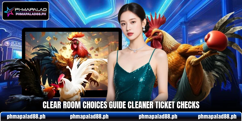 Clear room choices guide cleaner ticket checks