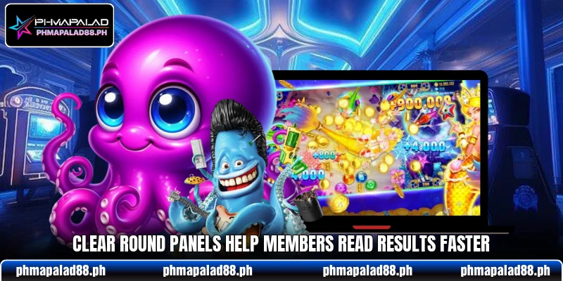 Clear round panels help members read results faster Clear round panels help members read results faster
