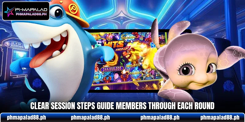 Clear session steps guide members through each round