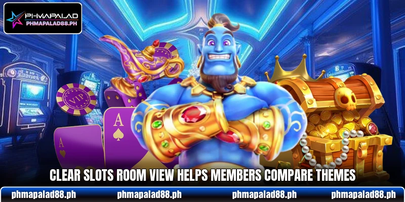 Clear slots room view helps members compare themes