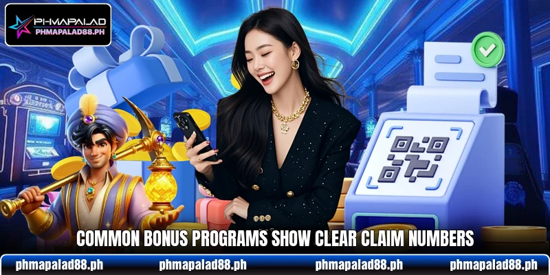 Common bonus programs show clear claim numbers Common bonus programs show clear claim numbers