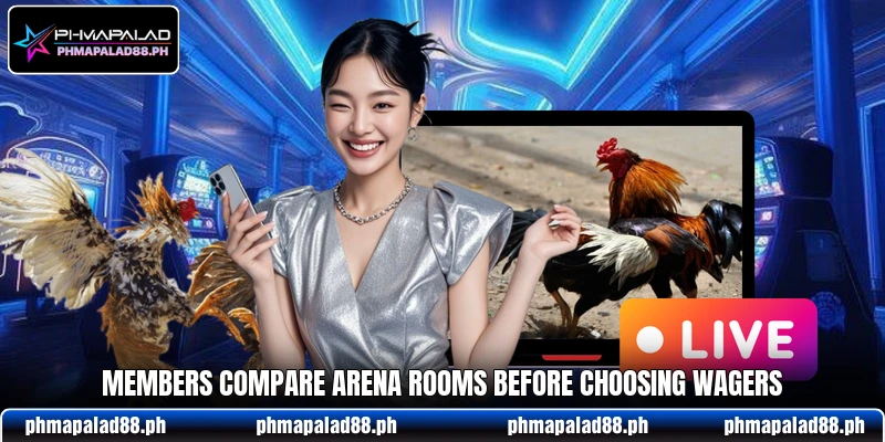 Members compare arena rooms before choosing wagers Members compare arena rooms before choosing wagers