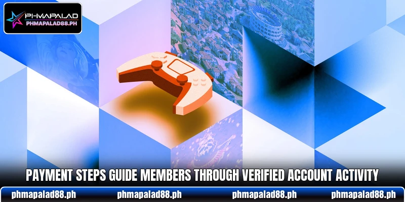 Payment steps guide members through verified account activity