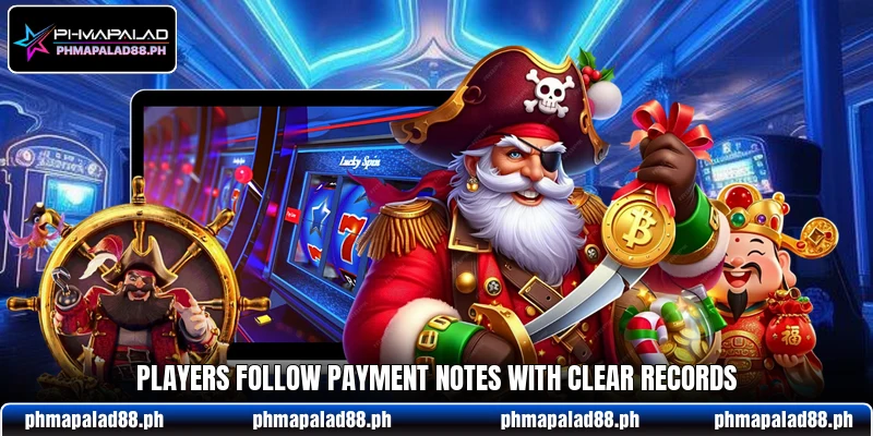 Players follow payment notes with clear records Players follow payment notes with clear records
