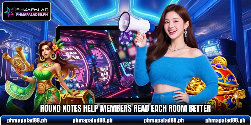 Round notes help members read each room better Round notes help members read each room better