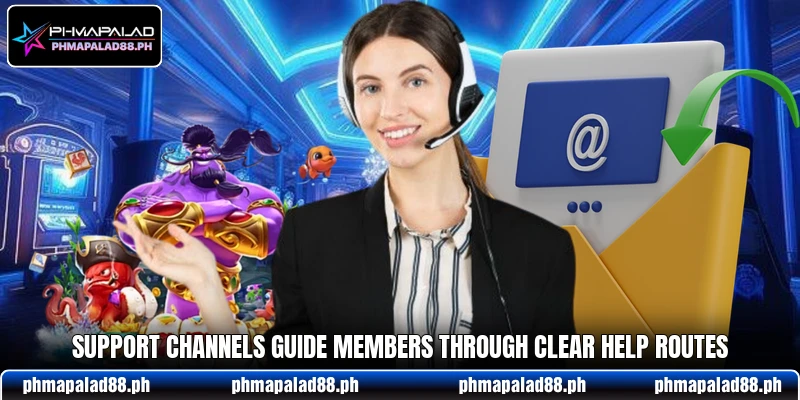 Support channels guide members through clear help routes Support channels guide members through clear help routes